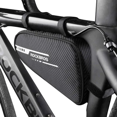 Produktbild von ROCKBROS Fahrradtasche Rahmentasche Dreieckstasche 1,2L für MTB, Rennräder Schwarz