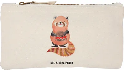 Produktbild von Mr. & Mrs. Panda Etui Roter Panda Größe S Klein - Weiß - Geschenk, Lieblingsmensch, Rot, Schlampermäppchen, Liebling, Lustige Sprüche, Pouch, Herz, pencil case, Mäppchen