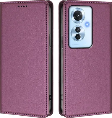 Immagine prodotto di Custodia in pelle per Oppo Reno11 F 5G, custodia magnetica in Finto cuoio con supporto Viola