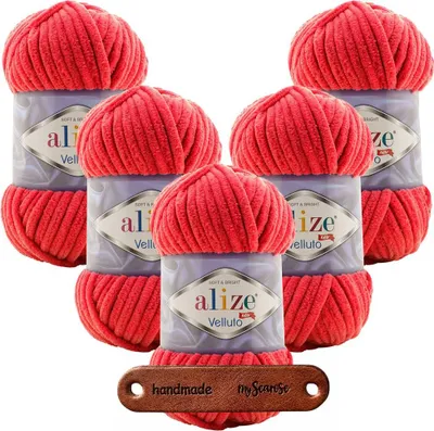 Produktbild von 5 x ALIZE Velluto 56 Red mit Label