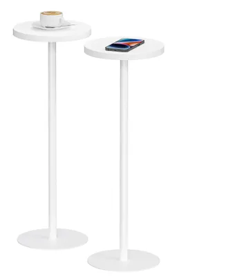 Image de Ensemble de deux tables d'appoint rondes et hautes, idéales pour un salon