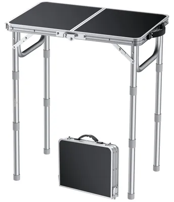 Produktbild von Kleine klappbare Campingtisch, höhenverstellbar, 58 x 40 cm, leichtes Aluminium, für Outdoor