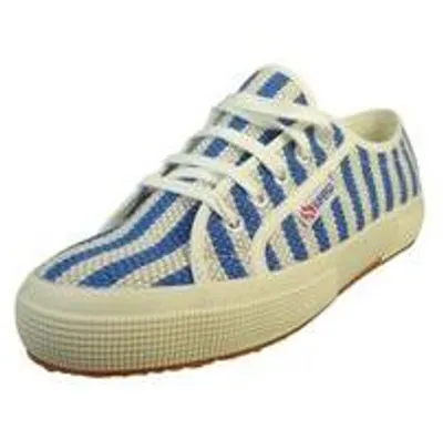 Image de Superga Dames Haute Sneaker 2750 Coton Stripes S5138VW bleu