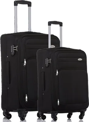 Produktbild von Beibye Weichgepäck-Trolley Set 2-tlg. 64 + 54cm, 4 Rollen, Dehnfalte, schwarz