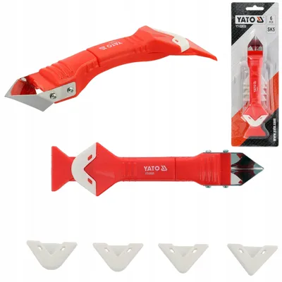 Immagine prodotto di Yato YT-52632: Grattino multifunzione 3-in-1 per fughe e silicone, con 6 accessori