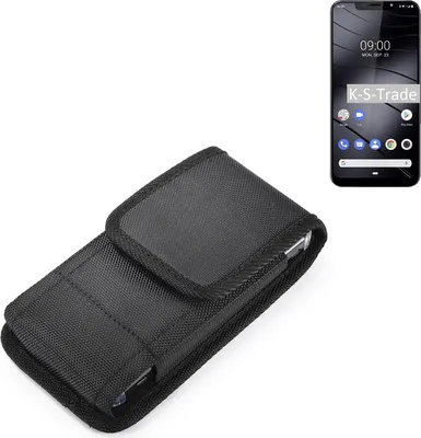 Produktbild von Holster Gürteltasche kompatibel mit Gigaset GS195 Holster Gürtel Tasche wasserabweisend Handy Hülle Schutz Hülle Outdoor schwarz K-S-Trade