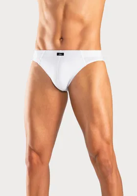 A man wearing white briefs.