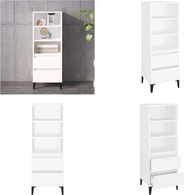 Image de vidaXL Highboard Blanc 40x36x110 cm Bois composite - Highboard - Buffet - Armoire