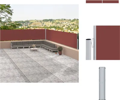 Produktbild von vidaXL Seitenmarkise Ausziehbar Braun 117x1200 cm -  Sonnenschirme & Sonnenschutze