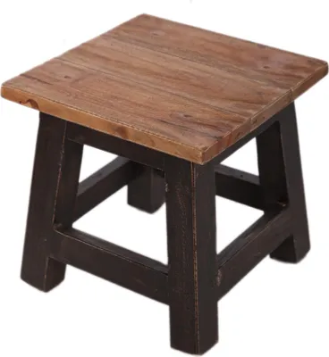 Immagine prodotto di Sedia in legno marrone e nera sgabello in stile rustico
