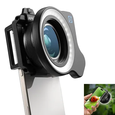 Produktbild von Mikroskopkamera mit LED-Licht, 10-20-fach Zoom,Makro-Objektiv  für Smartphone, mit 3 Lichtmodi, Ideal für Nahaufnahmen und Videos