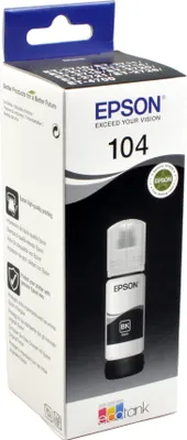 Produktbild von Epson 104 EcoTank Black ink bottle, Original, Schwarz, Epson, EcoTank ET-4700 EcoTank ET-2726 EcoTank ET-2720 EcoTank ET-2715 EcoTank ET-2714 EcoTank ET-2712..., 65 ml, Tintenstrahl