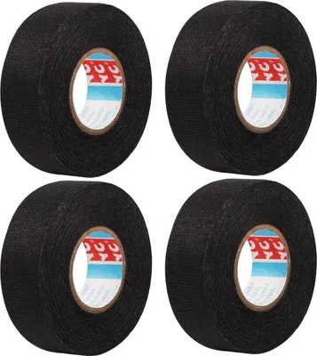 Produktbild von 4 Stück KFZ Gewebeband, 19mm x 15m Klebeband Kabelbaum, Gewebeband Panzerklebeband Kabelbäume Elektriker Band, Auto Kabelbaum Filzband für Kabelbäume Elektrisches Klebeband