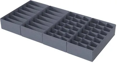 Obrázek produktu pro Sada organizérů do zavazadla, 4dílná, šedá, na oblečení a doplňky
