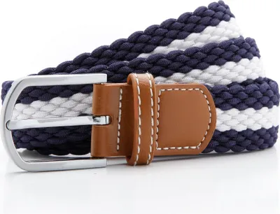 Produktbild von Asquith & Fox Herren 2 Farben Streifen Stretch Gürtel RW5539 (Einheitsgröße) (Marineblau/Weiß)