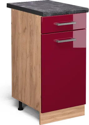 Produktbild von Küchenunterschrank Vicco R-Line Rot Hochglanz 40 cm , AP Anthrazit, Model 46031