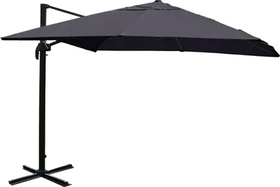 Produktbild von Gastronomie-Ampelschirm HWC-A96, Sonnenschirm, 3x4m (Ø5m) Polyester/Alu 26kg  anthrazit ohne Ständer