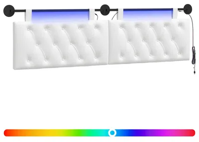 Produktbild von Hängendes Kopfteil Mit LED Licht Weiß Stoff