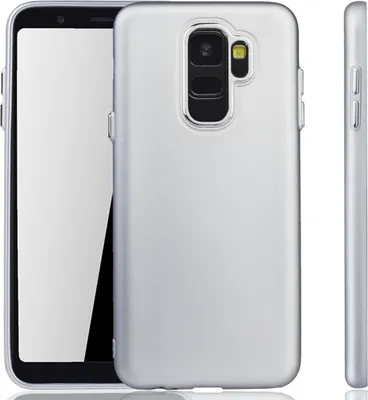Productafbeelding van Samsung Galaxy A6 2018 hoesje - Telefoonhoesje voor de Samsung Galaxy A6 2018 - Telefoonhoes in zilver