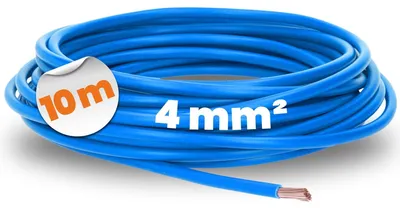 Zdjęcie produktu dla H07V-K, 4 mm², niebieski - przewód instalacyjny, 10 metrów, elastyczny