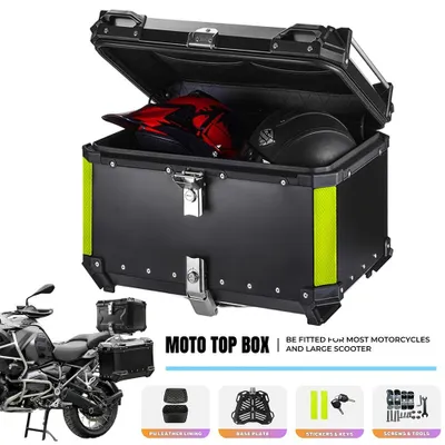 Obrázek produktu pro Motorkoffer – Motocyklový kufr – Motocyklové zavazadlo – Horní kufr – Zadní kufr – 80 litrů – Hliníková slitina