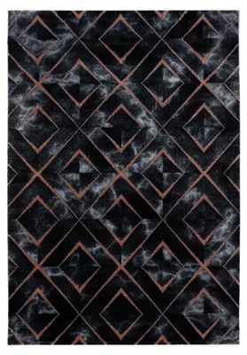 Zdjęcie produktu dla Dywan "Kurzflor" do salonu, kolor brązowy, prostokątny, wymiary 140x200 cm, wzór imitujący marmur
