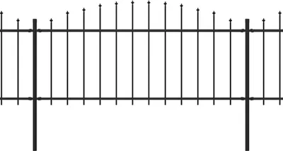 Obrázek produktu pro vidaXL Zahradní plot s ostruhami Ocel (0,5 - 0,75) x 3,4 m černý