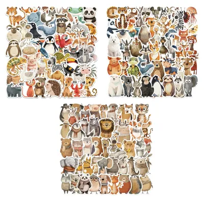 Produktbild von Tiersticker für Kinder - 150 Stück wasserdichte Aufkleber - Dekoration für Laptops Mobiltelefone Skateboards und Koffer - Bunt