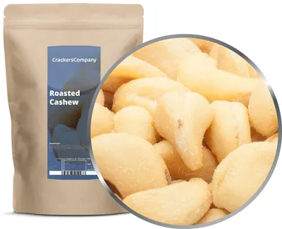Produktbild von CrackersCompany Cashewkerne geröstet und gesalzen (Roasted Cashew), ZIP-Beutel 550 g