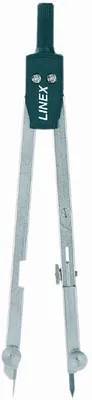 Produktbild von Schulzirkel 13,8cm Metall + Minen silber Packung mit 10 Stück