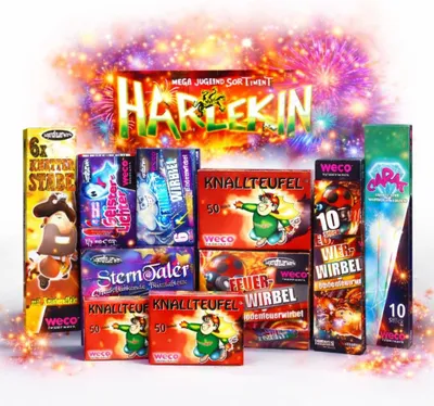 Produktbild von Neujahrs-Partyset mit Silvester-Highlights – ideal für Silvester, Festlichkeiten und stimmungsvolle Feiern - Set mit 150 Teilen (Harlekin)
