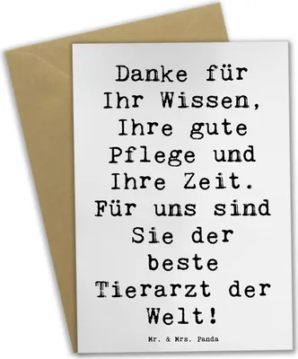 Produktbild von Mr. & Mrs. Panda jubiläumskarte Spruch Bester Tierarzt - Weiß - Geschenk, osterkarten, weihnachtskarten, einladungskarten, Bedanken, Aufmerksamkeit, Wertschätzung