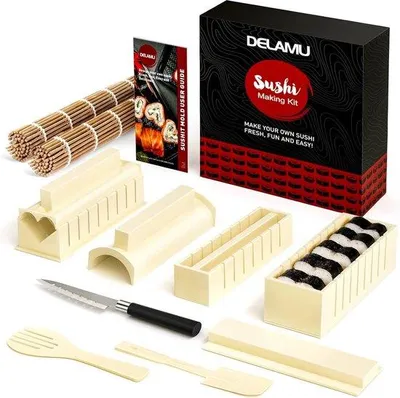 Productafbeelding van Sushi Making Set 8 Formen DIY Mat 13teilig hochwertig