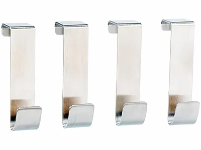 Produktbild von infactory universal Türhaken aus Edelstahl 4er-Set Tür Haken Aufhängung Kleiderhaken