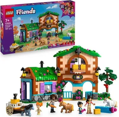 Image de LEGO Friends 42654 Le Ranch et les Écuries des Poneys, Jeu de Construction, 7 Ans et Plus, 4 Personnages, 3 Poneys
