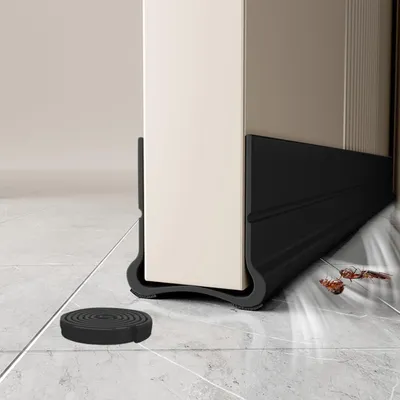 Produktbild von Türdichtband 93 cm, doppelte Dichtung, selbstklebend, schwarz, für Isolierung