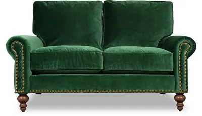 Image de Canapé Chesterfield 2 places, revêtement en tissu. Ensemble de sièges comprenant un canapé