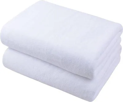 Immagine prodotto di Asciugamani da bagno in microfibra Unyqoos® confezione da 2 – extra morbidi, assorbenti e leggeri, 76 x 152 cm, colore bianco