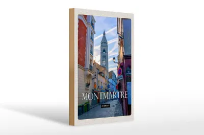 Produktbild von Holzschild Reise 20x30cm Montmartre Paris Künstlerviertel