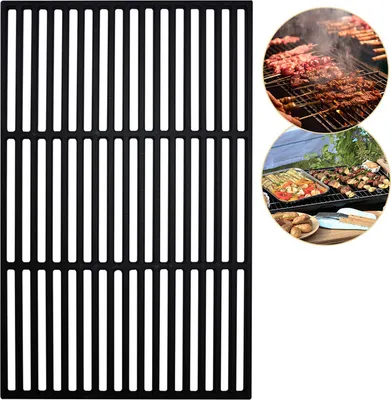 Image de Grille de barbecue Grille en fonte émaillée Grilles de barbecue pour barbecue au charbon de bois (42 x 28 cm)