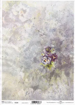 Immagine prodotto di ITD carta di riso decoupage tecnica artigianale tovagliolo di carta-R2206 fiori di viola del pensiero