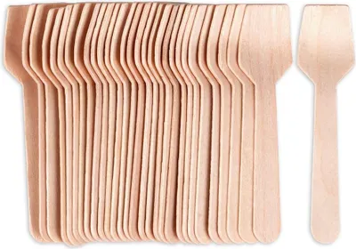 Zdjęcie produktu dla Łyżeczki jednorazowe drewniane do lodów 9,5 cm 30 szt.