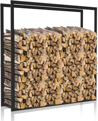Produktbild von Holzregal für Innen und Außen - 100x25x150 cm, Stapelhilfe für den Kamin
