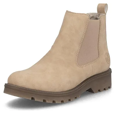 Obrázok produktu pre Topánky Rieker, model 73250, dámske, čižmy, zateplené, štýl Chelsea, blokový podpätok, veľkosť: 40 EU, farba: béžová
