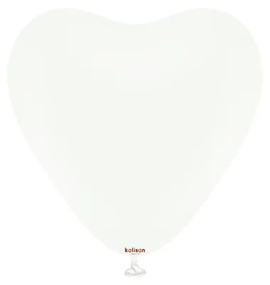 Zdjęcie produktu dla Balony lateksowe serca białe Kalisan Standard White 30cm 25szt