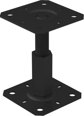 Produktbild von GRUNDLINE Stützenfuß Pfostenträger höhenverstelbar Gewinde Schwarz - PR 100x100x100