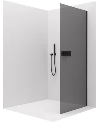 Obrázok produktu pre CERANO – Bočná stena Santoro L/P – čierna matná, grafitové sklo – 90 x 195 cm