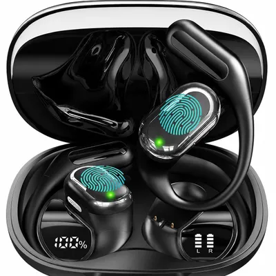 Produktbild von Bluetooth Kopfhörer Kabellos, Open Ear Sport Kopfhörer mit Ohrbügel Bluetooth-Kopfhörer (Bluetooth 5.4, ENC Noise Cancelling für Anrufe, 18 mm Treiber