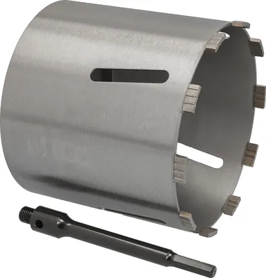 Produktbild von Diamantbohrkrone Ø 202 mm Nutzlänge 180 mm mit 6-kant-Aufnahme 200 mm Segmenthöhe 10 mm Diamant Bohrkrone Trockenbohrkrone Kernbohrer Betonbohrkrone Kernbohrkrone BTEC