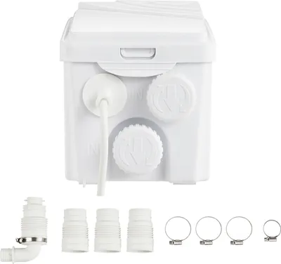 Produktbild von SucceBuy Hebeanlage Zerkleinererpumpe 350 W 6000 l/h Durchfluss 7 m Förderhöhe Abwasserpumpe Sumpfpumpe mit 3 Wassereinlässe für Keller Küchenspüle